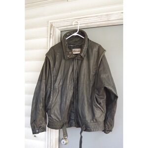 Vintage Roberto Gellini Leather Motorcycle‎ Bomber Jacket GUC 48